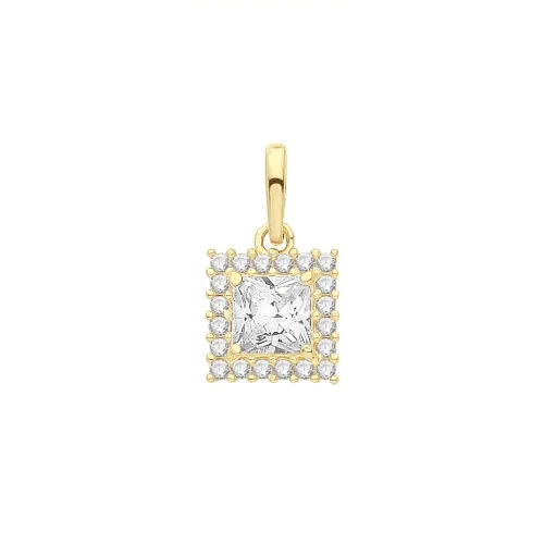 9ct Yellow Gold Ladies' Cz Pendant 6.8 X 6.8mm